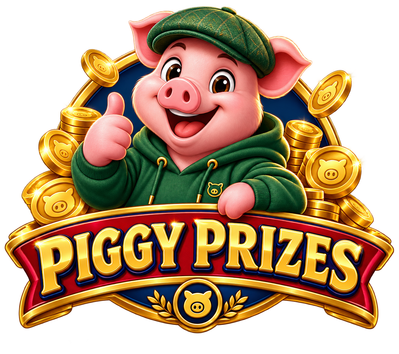 Piggy Prizes mascot logo